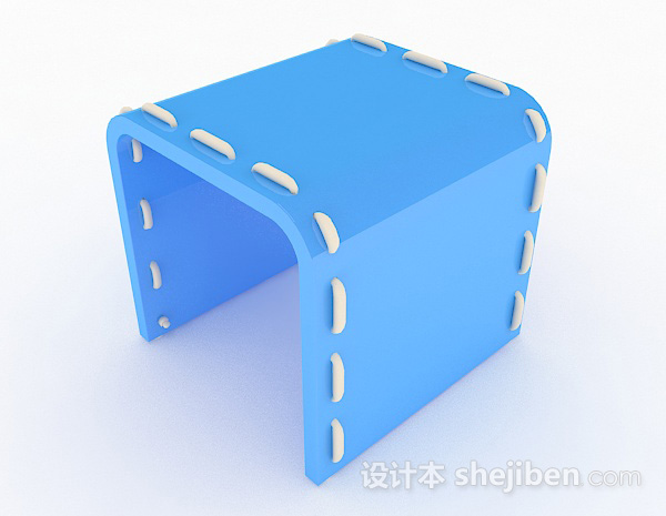 现代风格蓝色凳子3d模型下载
