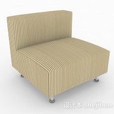 条纹棕色单人沙发3d模型下载