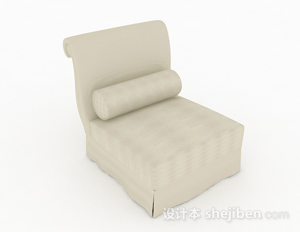 棕色简约单人沙发3d模型下载