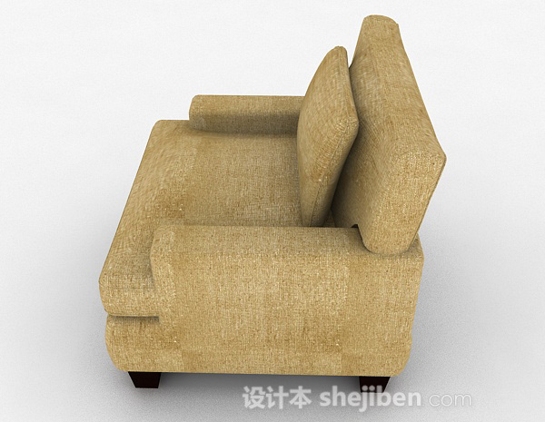 设计本黄色单人沙发3d模型下载