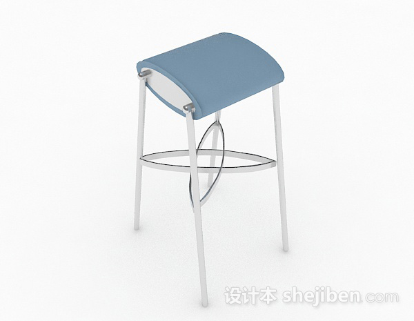 现代风格蓝色吧台凳3d模型下载