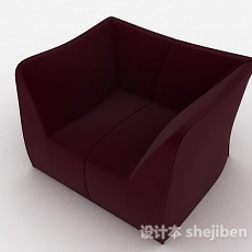 紫色简约单人沙发3d模型下载
