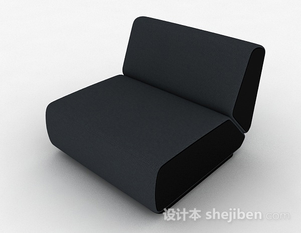 深灰色单人沙发3d模型下载