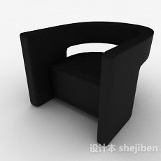 简约黑色单人沙发3d模型下载