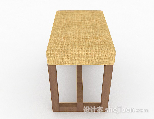 设计本黄色木质凳子3d模型下载