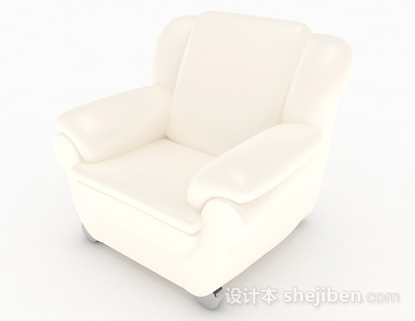 现代风格浅黄色家居单人沙发3d模型下载