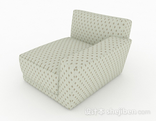 田园风格田园绿色单人沙发3d模型下载