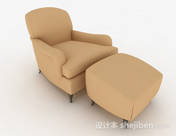 简约家居单人沙发3d模型下载