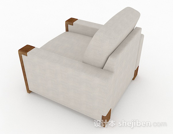 设计本灰色单人沙发3d模型下载