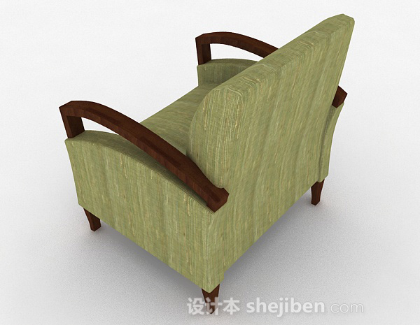 设计本田园绿色家居单人沙发3d模型下载