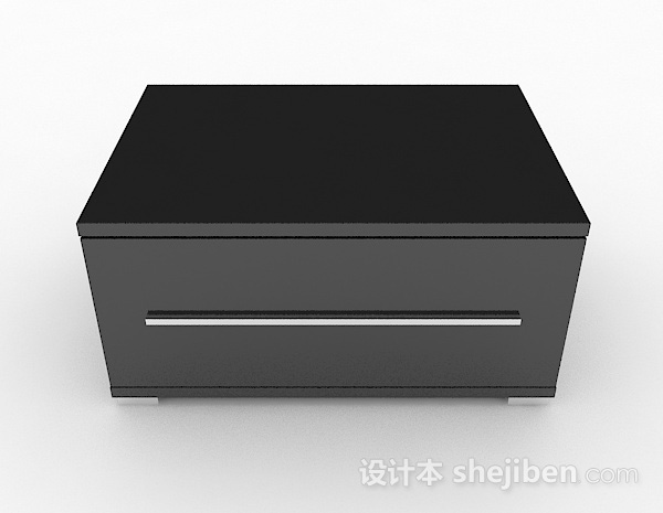 现代风格灰色简约床头柜3d模型下载