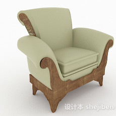 绿色单人沙发3d模型下载