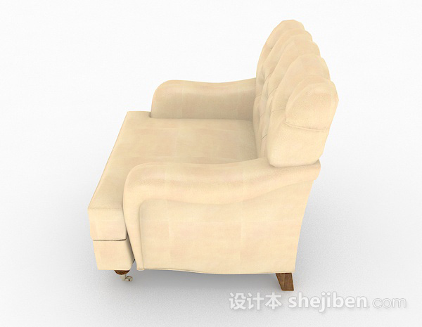 免费美式黄色单人沙发3d模型下载