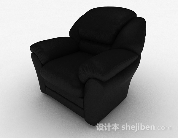 黑色家居单人沙发3d模型下载