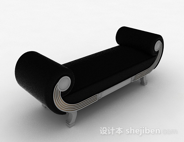 现代风格黑色舒适柔软脚凳沙发