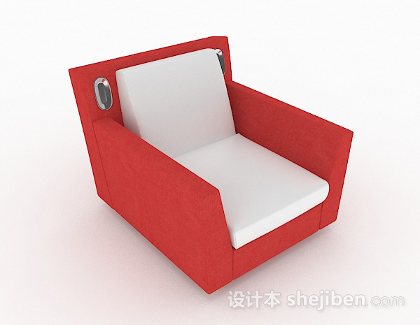 现代简约红白单人沙发