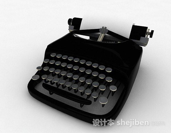 复古打字机3d模型下载