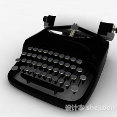 复古打字机3d模型下载