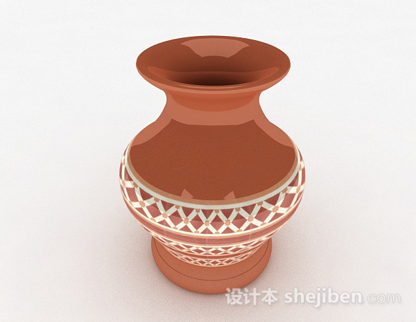 中式风格中式风格广口花瓶3d模型下载
