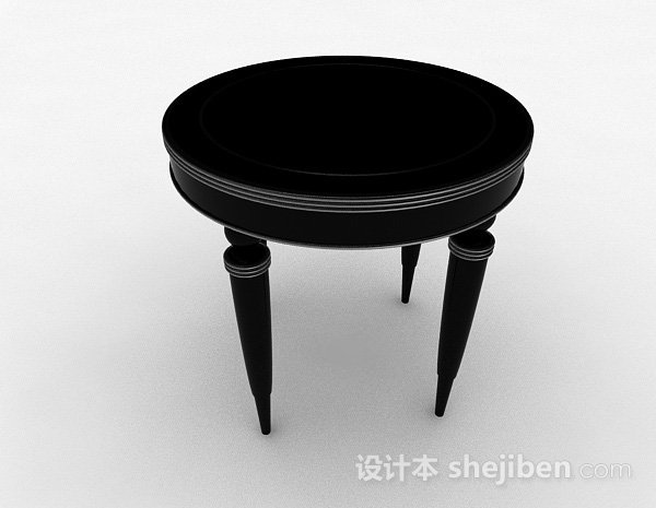 现代风格黑色圆形凳子3d模型下载