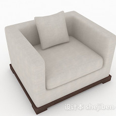 灰色简约单人沙发3d模型下载