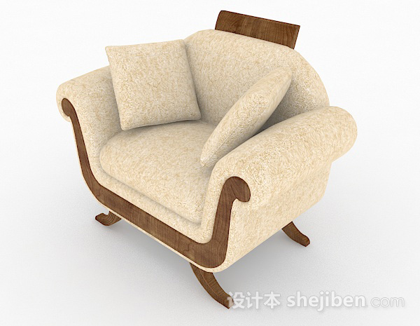 免费棕色家居单人沙发3d模型下载