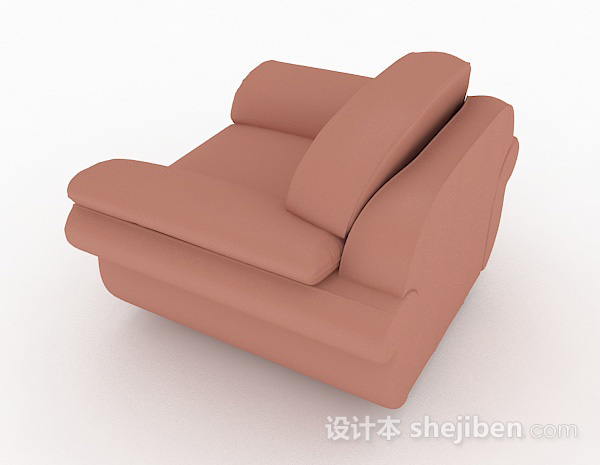设计本粉色家居单人沙发3d模型下载