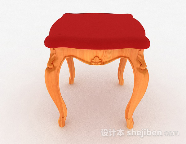 现代风格红色休闲凳子3d模型下载