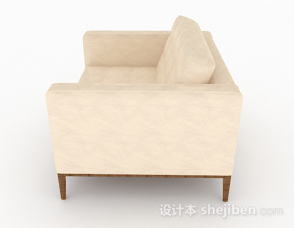 设计本黄色简约单人沙发3d模型下载