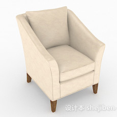 浅棕色简约家居单人沙发3d模型下载
