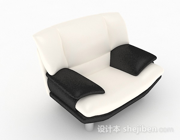 黑白家居单人沙发3d模型下载