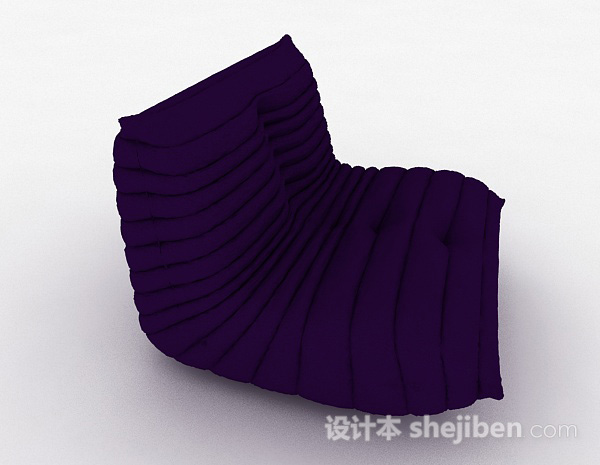 免费紫色简约榻榻米靠垫沙发3d模型下载