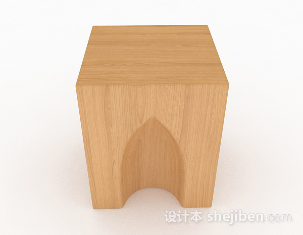 设计本简约木质凳子3d模型下载