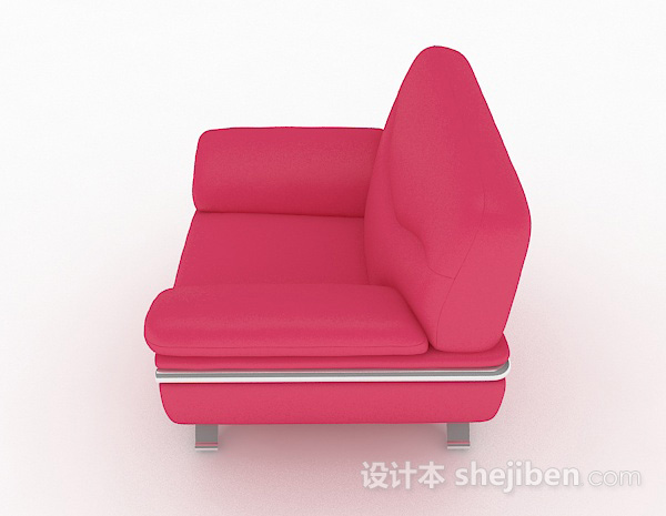 设计本家居简约粉色单人沙发3d模型下载