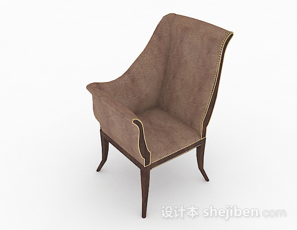 棕色个性单人沙发3d模型下载