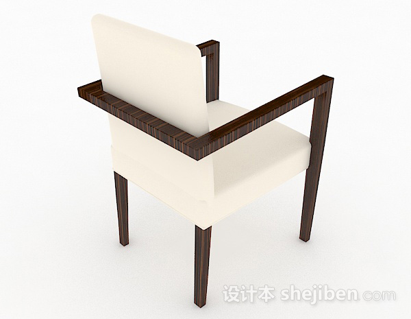 设计本白色简约家居椅子3d模型下载