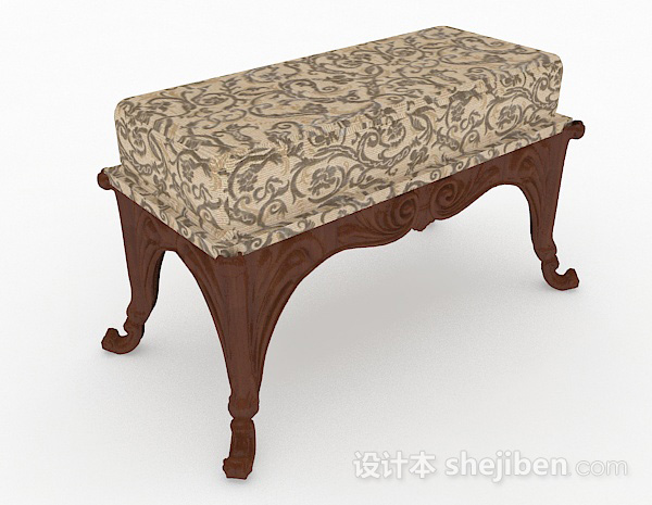 欧式风格家居沙发凳3d模型下载