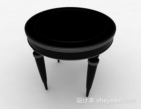 设计本黑色圆形凳子3d模型下载