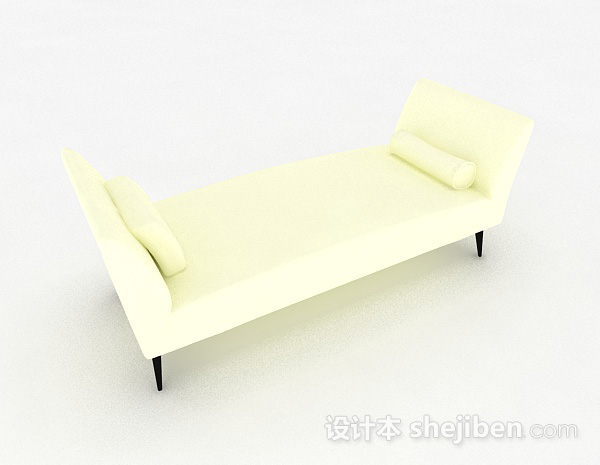 免费现代风格米白色布艺沙发脚凳3d模型下载