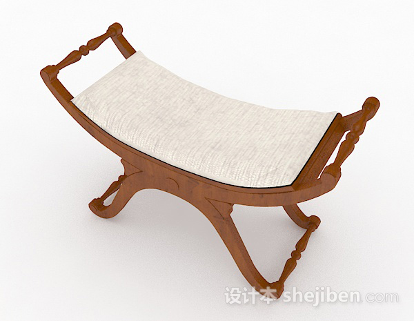 现代风格棕色木质休闲椅3d模型下载