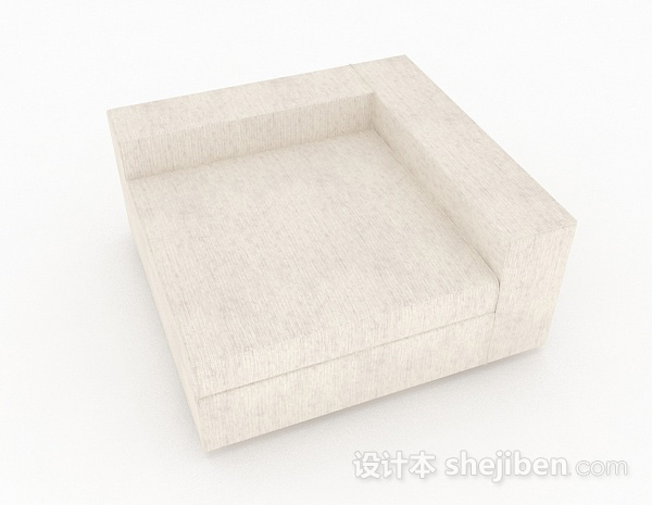免费白色简约单人沙发3d模型下载