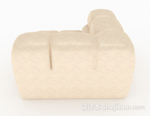 设计本米白色单人沙发3d模型下载