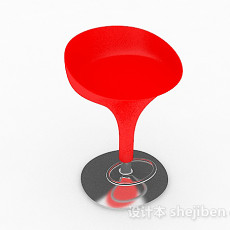 现代红色吧台凳3d模型下载