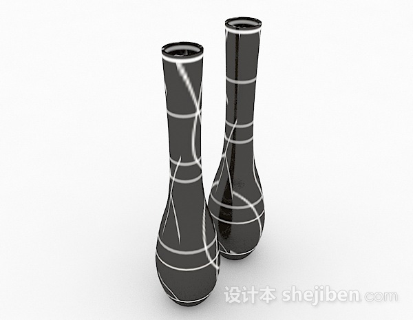 设计本现代时尚黑色组合直口花瓶3d模型下载