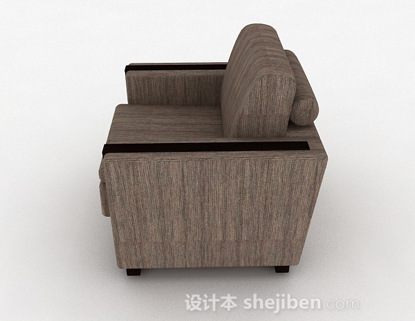 免费深灰色单人沙发3d模型下载