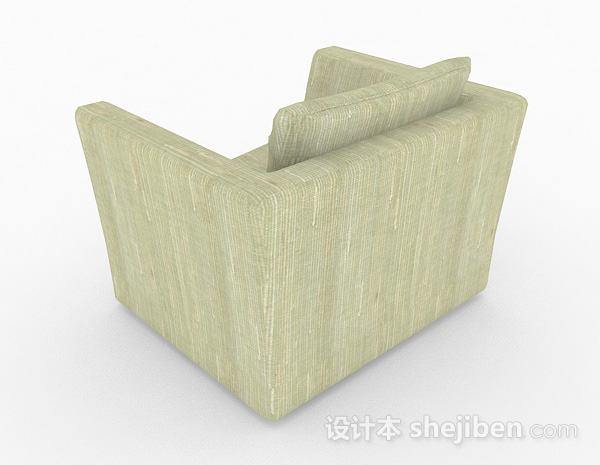 免费田园绿色家居单人沙发3d模型下载