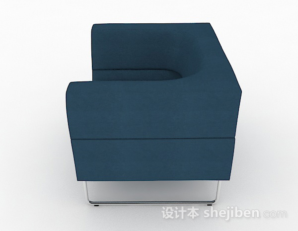 设计本蓝色简约单人沙发3d模型下载