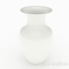现代风格白色喇叭花花瓶3d模型下载