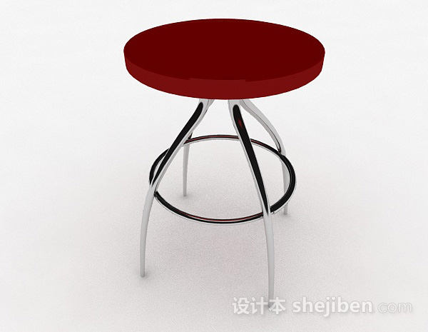 免费现代风格红色金属凳子3d模型下载