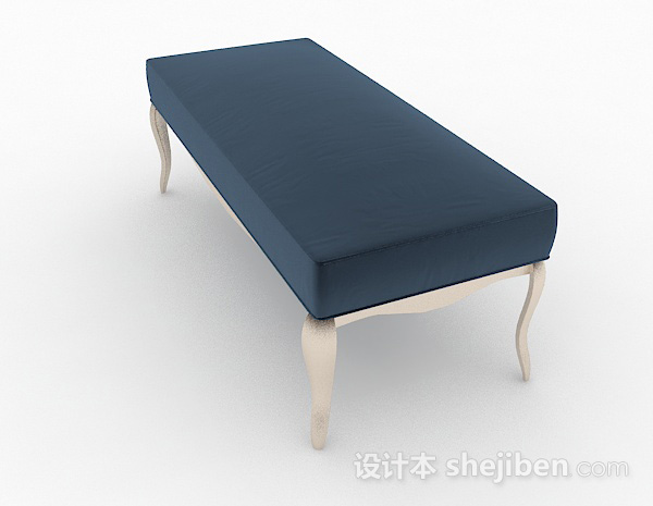 设计本家居蓝色沙发凳3d模型下载